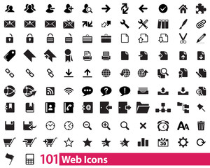 101 Web Icons stock vector illustrator, available in jpeg and eps formats.