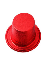 Red party hat isolated on white clipping path.