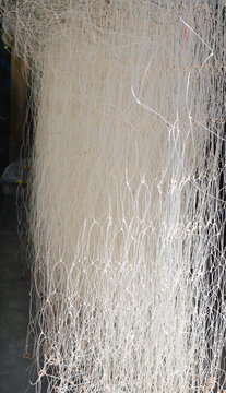 white fishnet hanging