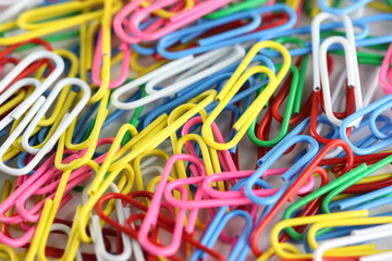 pile of colorful paperclip.