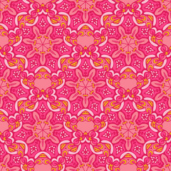 Fototapeta na wymiar Colorful Ethnic Festive Abstract Floral Vector Pattern