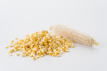 Canned Corn on white background