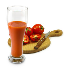 image of tomatoes and a glass of juice