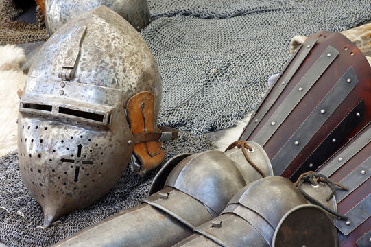 helmet and armor medieval