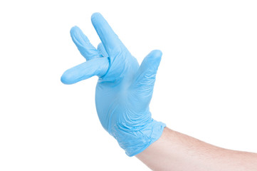 Gynecologist hand making finger insert gesture