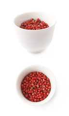 Cup filled with the pepper seeds