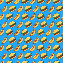 burger and hot dog pattern