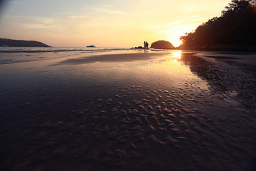 Sea beach sunset gold