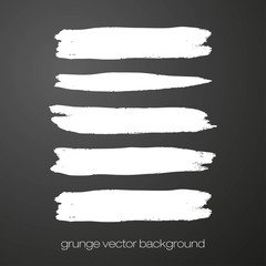 Vector set of grunge brush strokes collection. 