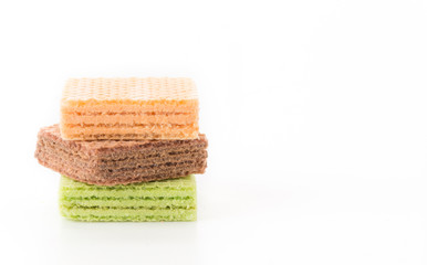 colorful wafer on white background