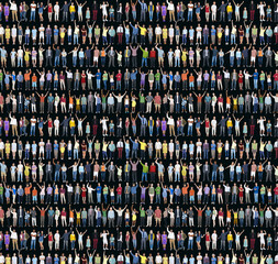 Fototapeta premium Multiethnic Casual People Togetherness Celebration Concept
