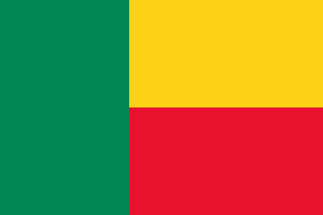 Benin flag vector - obrazy, fototapety, plakaty