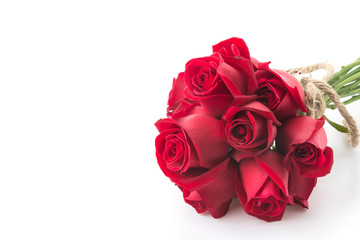 red rose bouqiet isolated on white background