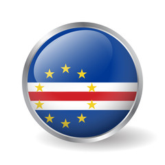 Cape Verde flag button vector
