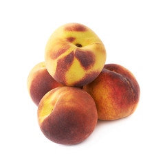 Pile of peach fruits isolated