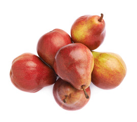Pile of red pears isolated