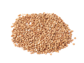 Pile of buckwheat seeds isolated