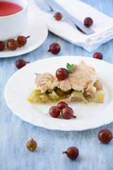 Gooseberry meringue pie