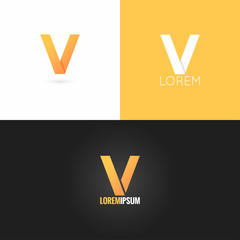 letter V logo design icon set background