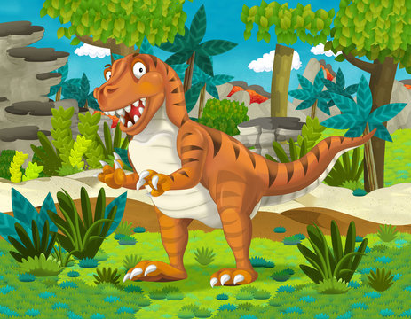 Cartoon tyrannosaurus - illustration for the children