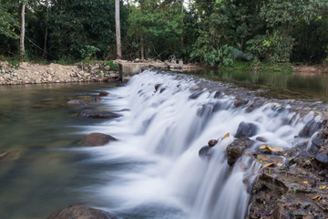 Dam handmade with stones A small river
