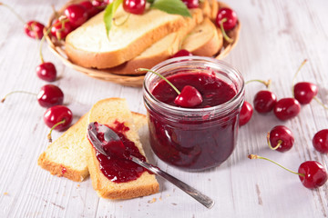 cherry jam and toast