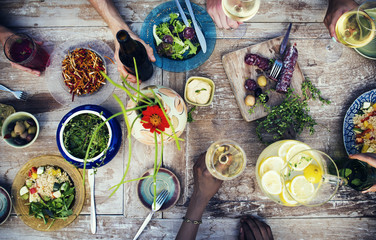 Food Table Healthy Delicious Organic Meal Concept