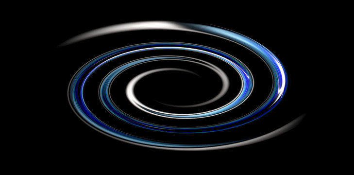 swirling bright blue texture on black background