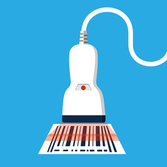 Bar Code Scanner.Vector Flat Icon