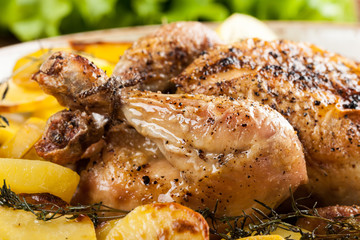 Baked chicken with potatoes