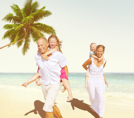 Family Beach Enjoyment Holiday Summer Concept