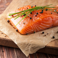 Fresh raw salmon