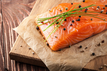 Fresh raw salmon