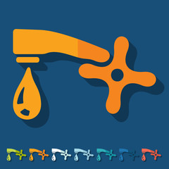 Flat design: faucet