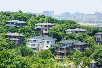 Villas group building scenery in Hangzhou, China