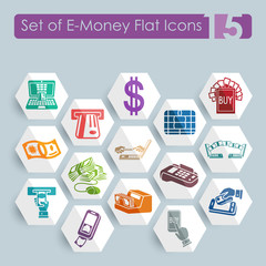 Set of e-money icons