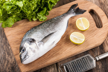 Raw fresh fish dorado