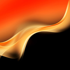 Gold Orange Modern Abstract Waves Background - obrazy, fototapety, plakaty