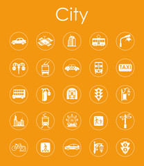 Set of city simple icons