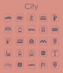 Set of city simple icons