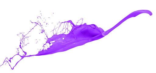 Purple splash isolated on white background