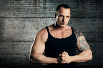 Tough guy ready to deliver a beating