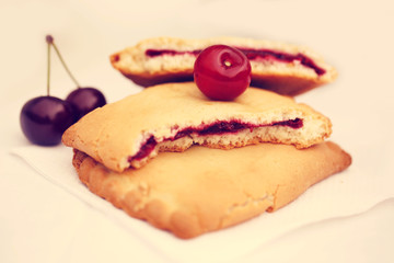 cherry pie cookie soft selective focus