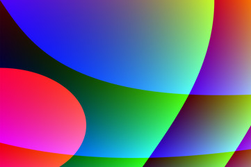 Blau und Rot und Grün und Schwarz in Eiform