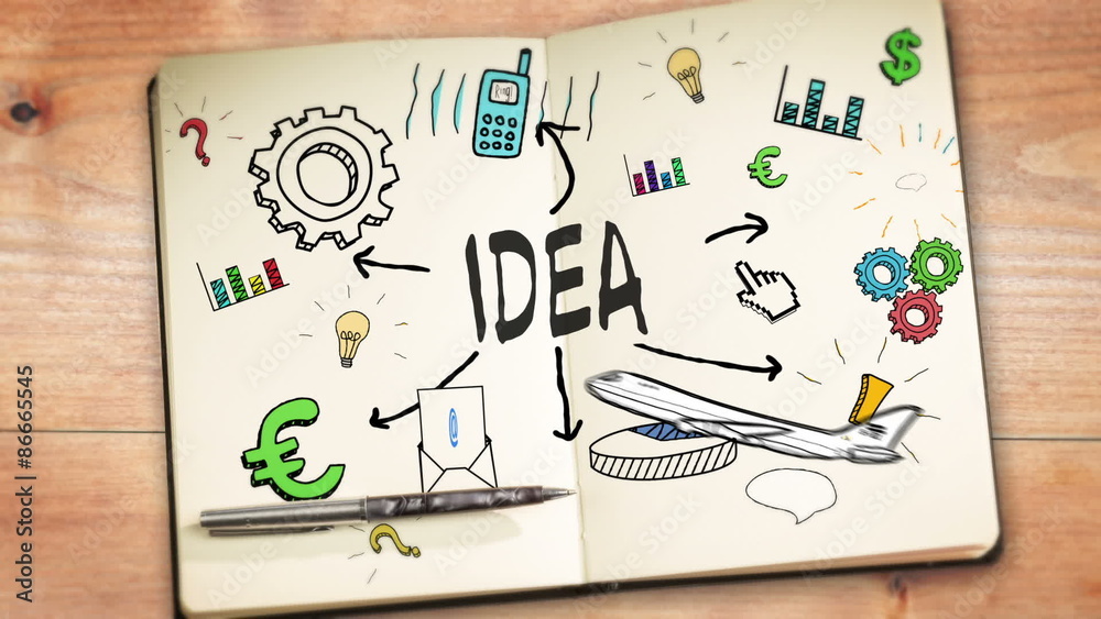 Poster digital animation of idea concept