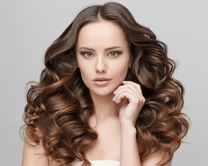 Naklejka premium Beautiful Woman with Clean Fresh Skin 