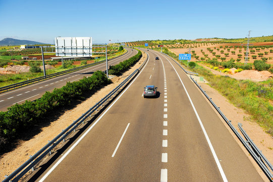 Autovía de la Plata a su paso por Mérida, Ruta de la plata, Badajoz, Extremadura, España

