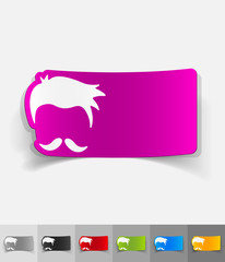 realistic design element. hairstyle and mustache