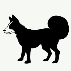 Dog silhouette on white background