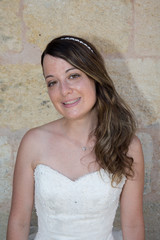 Pretty and lovely bride looking at the camera